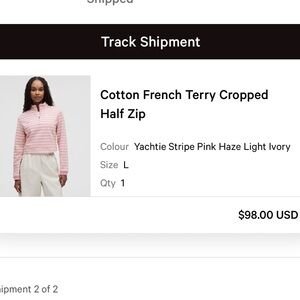 Lululemon French terry half zip